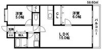 福岡県春日市光町1(マンション)の賃貸物件の間取り