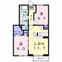 徳島県阿南市津乃峰町長浜(アパート)の賃貸物件の間取り