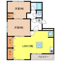 岐阜県岐阜市須賀3(マンション)の賃貸物件の間取り