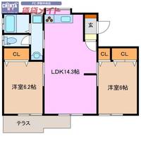 三重県伊勢市御薗町上條(一戸建)の賃貸物件の間取り