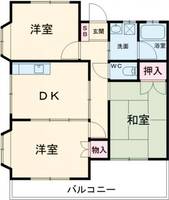 けやき ハイツEの間取り