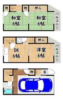 大阪府東大阪市六万寺町3(一戸建)の賃貸物件の間取り