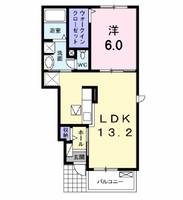 福島県本宮市本宮字欠下(アパート)の賃貸物件の間取り