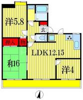 千葉県船橋市藤原3(マンション)の賃貸物件の間取り