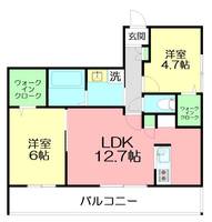 神奈川県茅ヶ崎市円蔵2(マンション)の賃貸物件の間取り