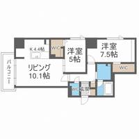 北海道札幌市豊平区平岸一条8(マンション)の賃貸物件の間取り