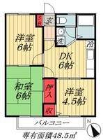 千葉県市川市下貝塚1(アパート)の賃貸物件の間取り
