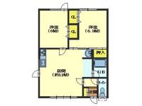 北海道函館市日吉町1(アパート)の賃貸物件の間取り