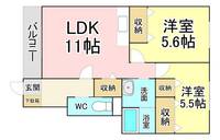 福岡県北九州市八幡西区本城学研台2(アパート)の賃貸物件の間取り