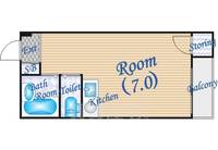 大阪府大阪市中央区船越町2(マンション)の賃貸物件の間取り