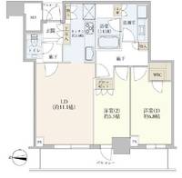 プレミストタワー大阪新町ローレルコートの間取り