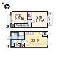 滋賀県近江八幡市鷹飼町北1(一戸建)の賃貸物件の間取り