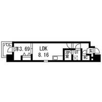 大阪府大阪市天王寺区東上町(マンション)の賃貸物件の間取り