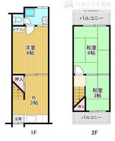大阪府大東市南津の辺町(一戸建)の賃貸物件の間取り