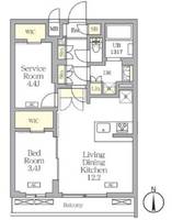 東京都目黒区中根1(マンション)の賃貸物件の間取り