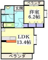 東京都八王子市下柚木(マンション)の賃貸物件の間取り