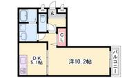 兵庫県姫路市広畑区西蒲田(マンション)の賃貸物件の間取り