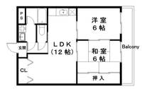 滋賀県近江八幡市中村町(マンション)の賃貸物件の間取り