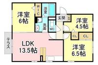 福岡県北九州市八幡西区本城学研台2(アパート)の賃貸物件の間取り