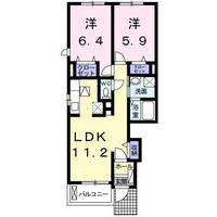香川県高松市木太町(アパート)の賃貸物件の間取り
