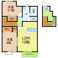 愛知県日進市折戸町高松(アパート)の賃貸物件の間取り