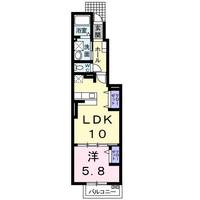 埼玉県越谷市大字大林(アパート)の賃貸物件の間取り