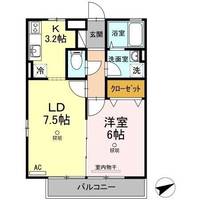 岡山県倉敷市連島町西之浦(アパート)の賃貸物件の間取り