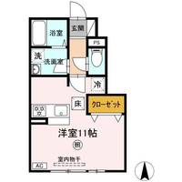 福島県伊達郡桑折町大字万正寺字中道(アパート)の賃貸物件の間取り