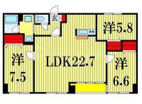 千葉県船橋市本中山6(マンション)の賃貸物件の間取り