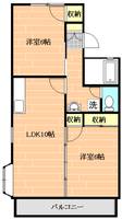 セジュール高岸 A棟の間取り