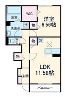 山梨県甲斐市西八幡(アパート)の賃貸物件の間取り