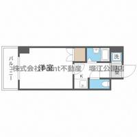 大阪府大阪市西区新町4(マンション)の賃貸物件の間取り