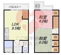 大阪府大阪市平野区瓜破東4(一戸建)の賃貸物件の間取り