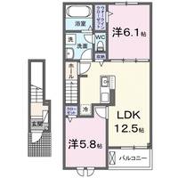 滋賀県東近江市聖和町(アパート)の賃貸物件の間取り