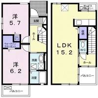 広島県東広島市西条中央3(アパート)の賃貸物件の間取り