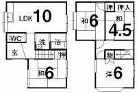 愛媛県松山市来住町(一戸建)の賃貸物件の間取り