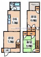 大阪府東大阪市六万寺町3(一戸建)の賃貸物件の間取り