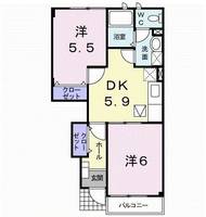 ガーデンヒルズ Bの間取り