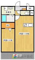 福岡県久留米市京町(マンション)の賃貸物件の間取り