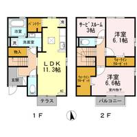 セジュール古国府 C棟の間取り