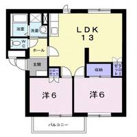 広島県福山市西新涯町1(アパート)の賃貸物件の間取り