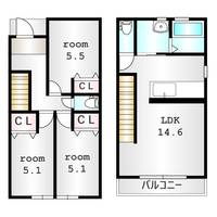 群馬県前橋市六供町2(一戸建)の賃貸物件の間取り