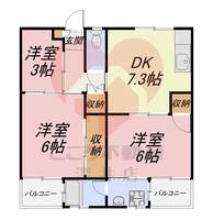 大阪府交野市私部8(マンション)の賃貸物件の間取り