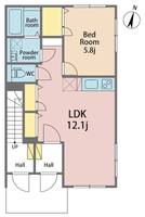 徳島県徳島市沖浜町栄開(アパート)の賃貸物件の間取り