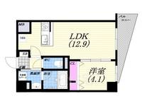 兵庫県西宮市与古道町(マンション)の賃貸物件の間取り