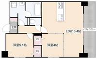 大阪府高槻市緑町(マンション)の賃貸物件の間取り