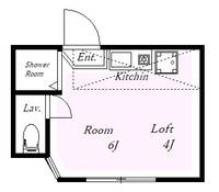神奈川県横浜市鶴見区朝日町1(アパート)の賃貸物件の間取り