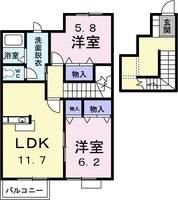 茨城県土浦市永国(アパート)の賃貸物件の間取り
