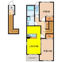 岐阜県大垣市本今4(アパート)の賃貸物件の間取り