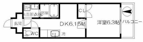 大阪府大阪市淀川区木川西4丁目(マンション)の賃貸物件の間取り